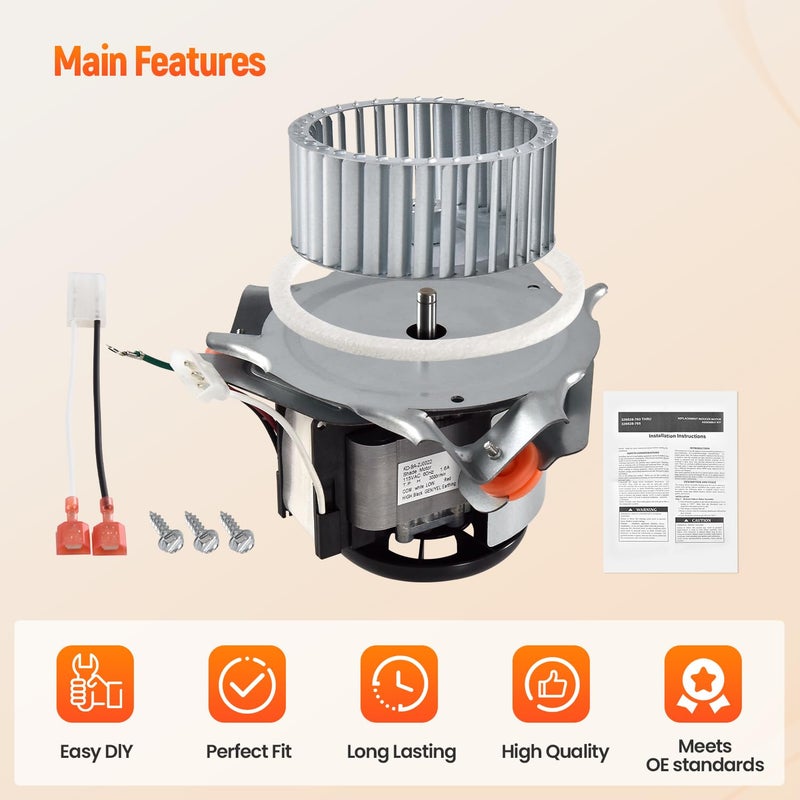 Talspity 326628-763 Furnace Draft Inducer Motor Assembly Compatible with Carrier Bryant Payne HC21ZE122A, HC21ZE127A, 326634-401, J238-112-11202, J238-150-15217, 347822-763 - Image 5